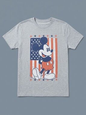 Disney~ Men’s Mickey Mouse Flag Graphic Tee
